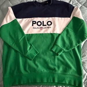 Polo by Ralph Lauren Navy, White and Green men’s big & tall Crewneck Sweatshirt